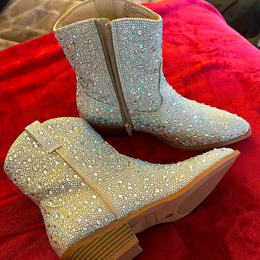 jeweled ankle cowboy boots! never worn